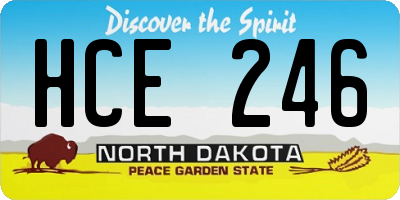 ND license plate HCE246