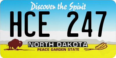 ND license plate HCE247