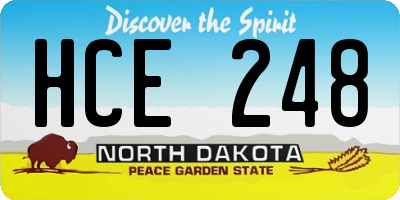 ND license plate HCE248