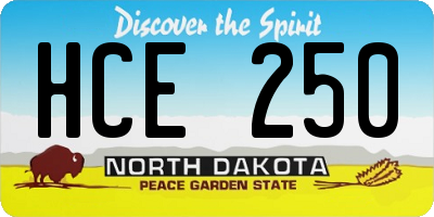 ND license plate HCE250