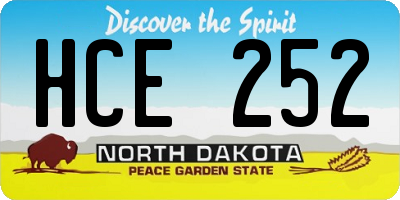 ND license plate HCE252