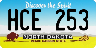ND license plate HCE253