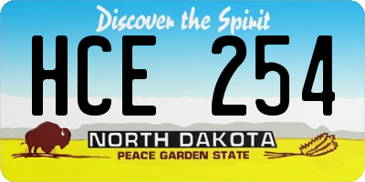 ND license plate HCE254