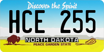 ND license plate HCE255