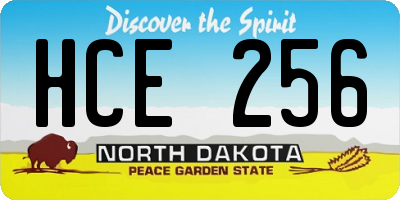 ND license plate HCE256