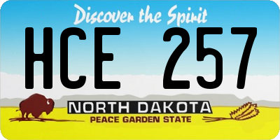 ND license plate HCE257