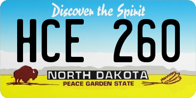 ND license plate HCE260