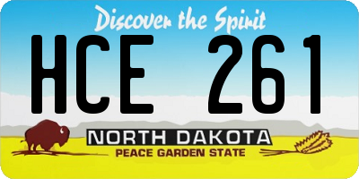 ND license plate HCE261