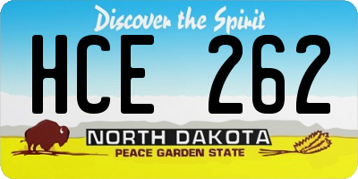 ND license plate HCE262