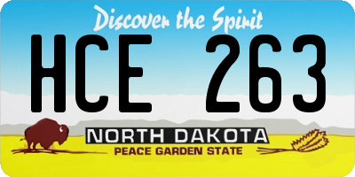 ND license plate HCE263