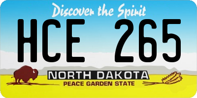 ND license plate HCE265