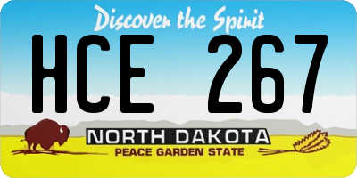 ND license plate HCE267