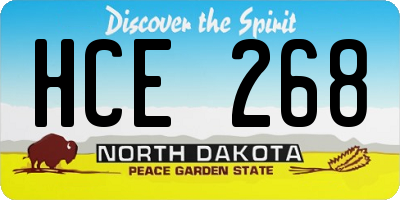 ND license plate HCE268