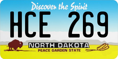 ND license plate HCE269