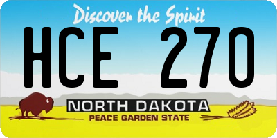 ND license plate HCE270