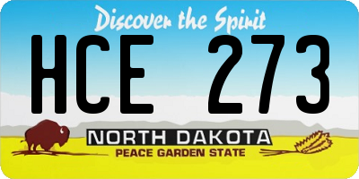 ND license plate HCE273