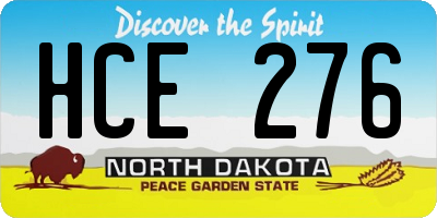 ND license plate HCE276