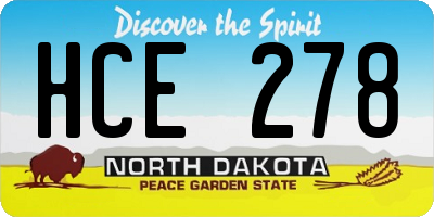 ND license plate HCE278