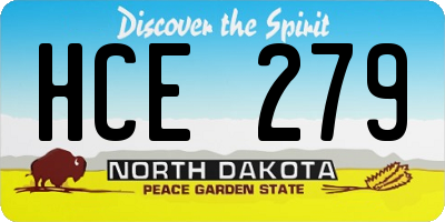 ND license plate HCE279