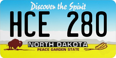 ND license plate HCE280