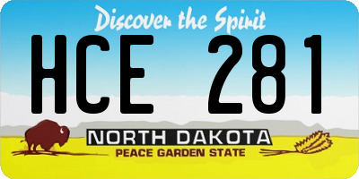 ND license plate HCE281