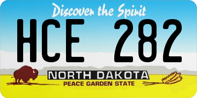 ND license plate HCE282