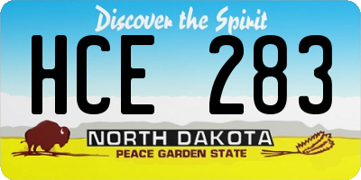 ND license plate HCE283