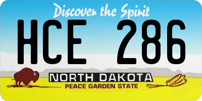 ND license plate HCE286