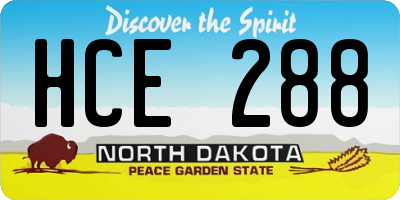 ND license plate HCE288