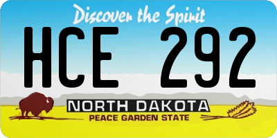 ND license plate HCE292