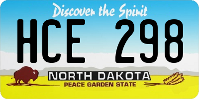 ND license plate HCE298