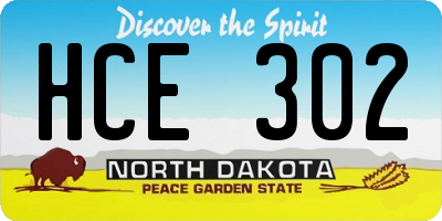 ND license plate HCE302