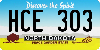 ND license plate HCE303