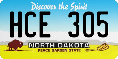 ND license plate HCE305