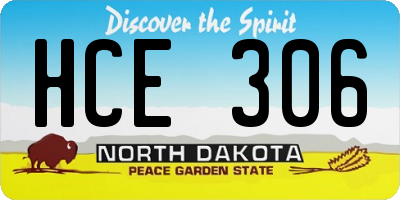 ND license plate HCE306