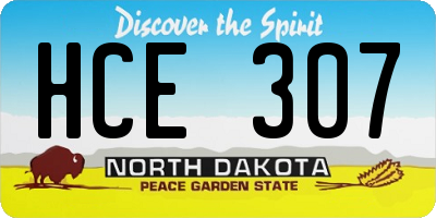 ND license plate HCE307