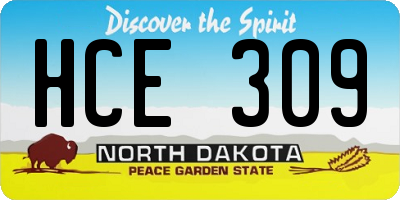 ND license plate HCE309