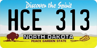 ND license plate HCE313