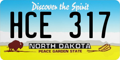 ND license plate HCE317