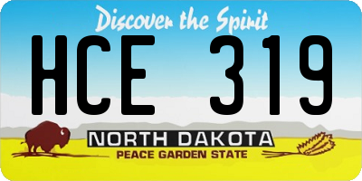 ND license plate HCE319