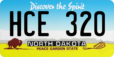 ND license plate HCE320