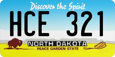 ND license plate HCE321