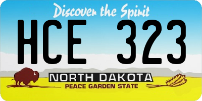 ND license plate HCE323