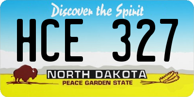 ND license plate HCE327