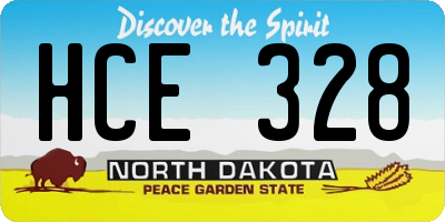 ND license plate HCE328