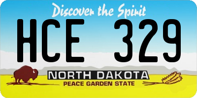 ND license plate HCE329