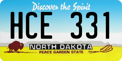 ND license plate HCE331