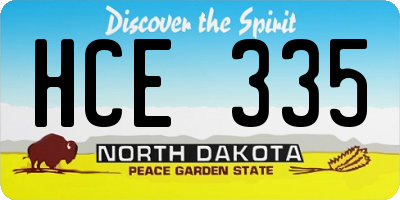 ND license plate HCE335