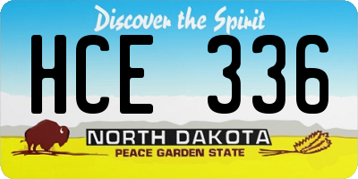 ND license plate HCE336