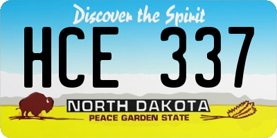 ND license plate HCE337